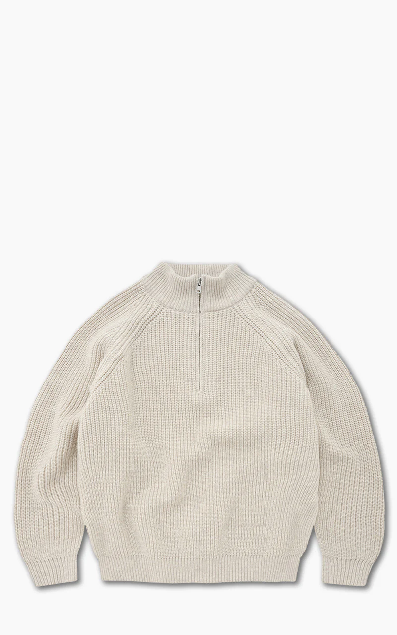 FrizmWORKS Half Zip Mock Neck Sweater Oatmeal