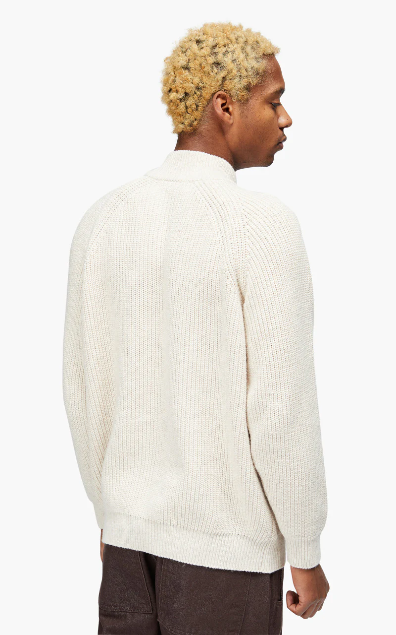 FrizmWORKS Half Zip Mock Neck Sweater Oatmeal - Image 5