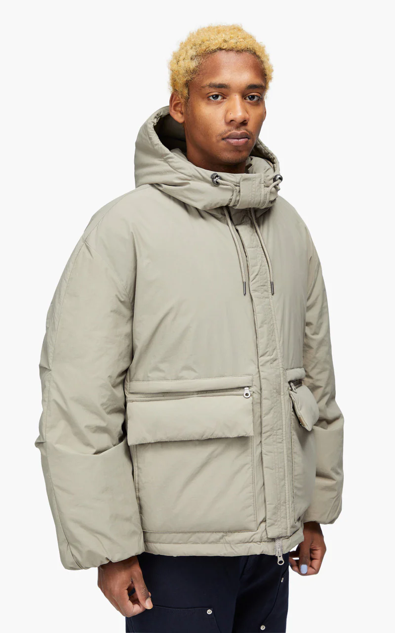 FrizmWORKS Hooded Puffer Down Parka Taupe - Image 5