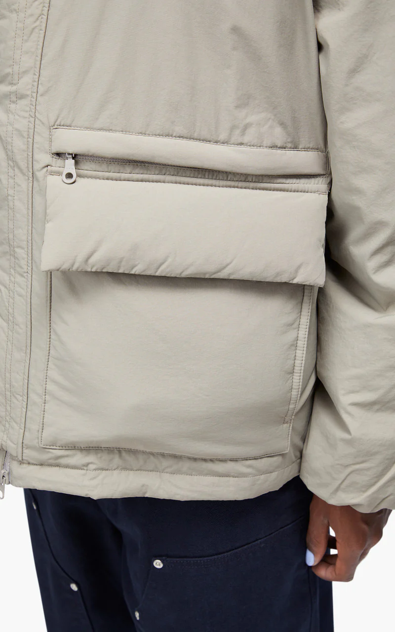 FrizmWORKS Hooded Puffer Down Parka Taupe - Image 7