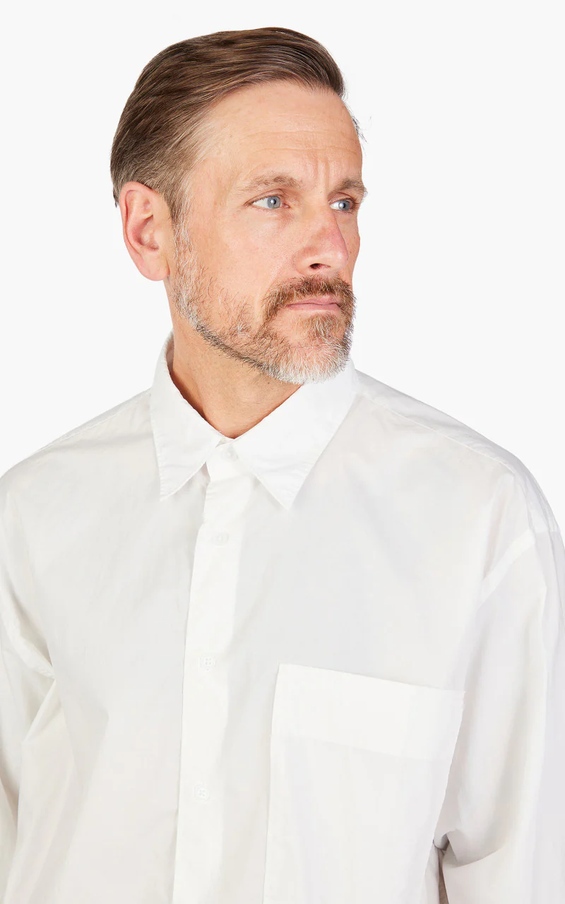 FrizmWORKS Paper Cotton Relaxed Shirt White - Image 4