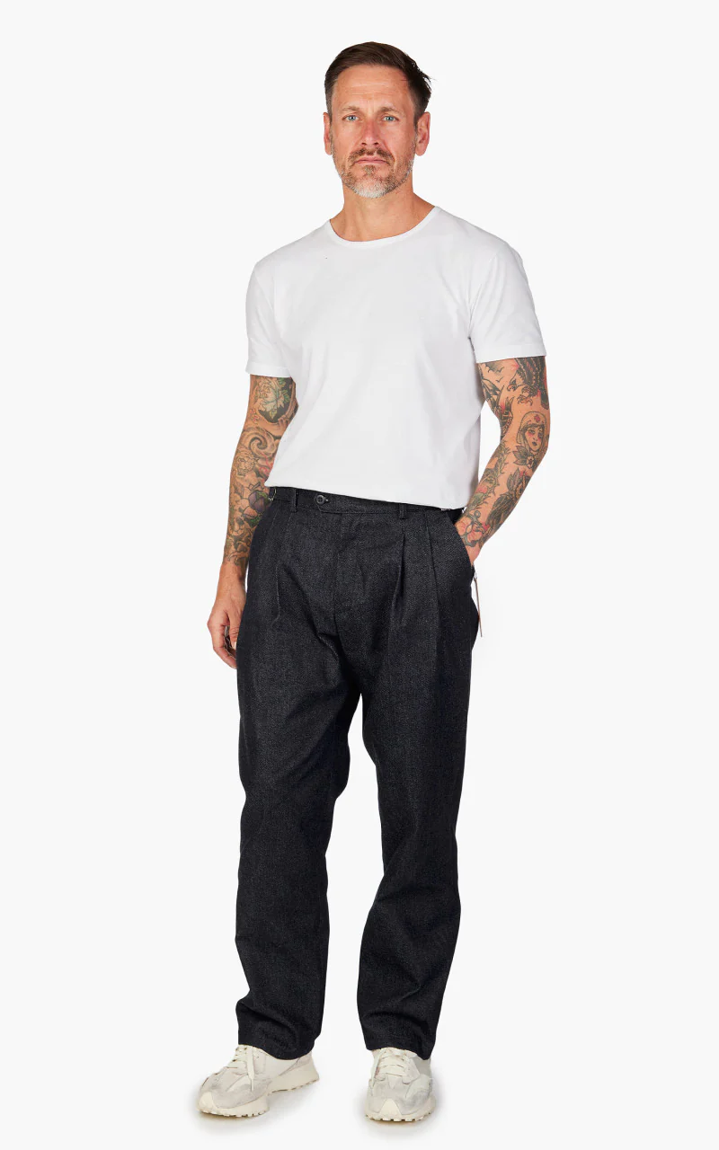 FrizmWORKS Side Adjust Two Tuck Denim Pants Indigo - Image 2