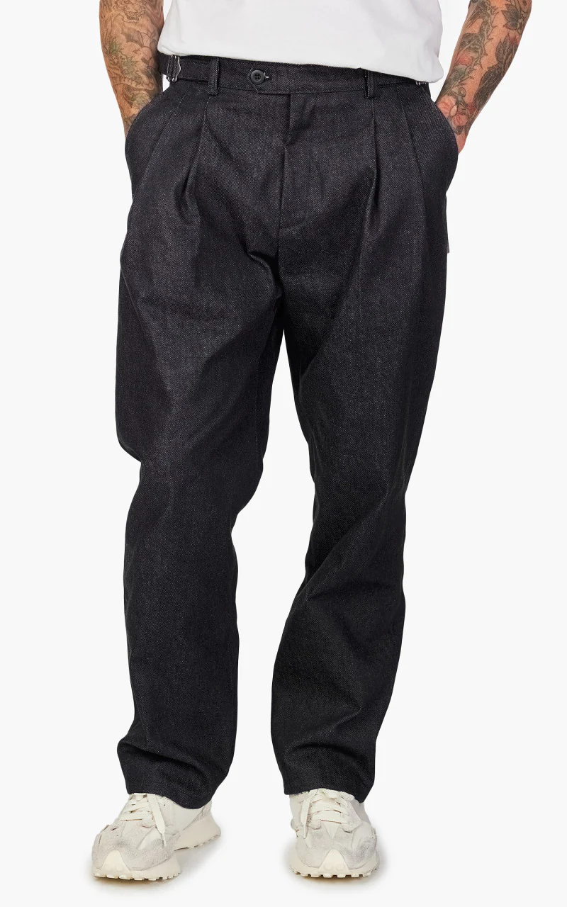 FrizmWORKS Side Adjust Two Tuck Denim Pants Indigo - Image 4