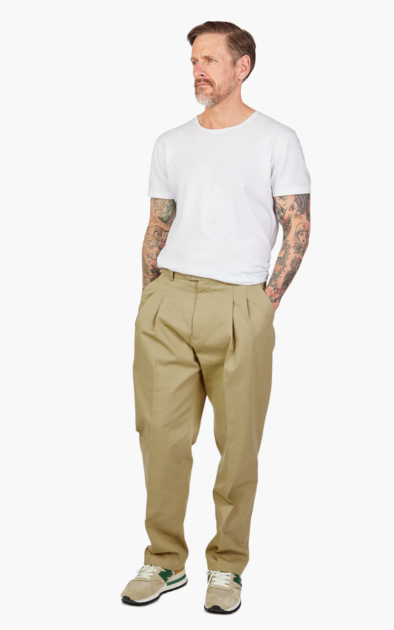 FrizmWORKS Side Adjust Two Tuck Pants Beige - Image 2