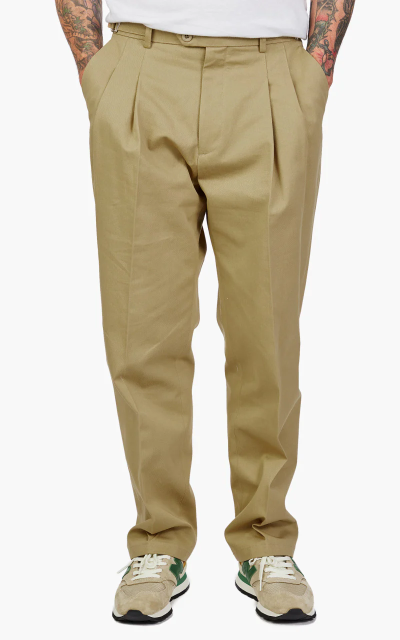 FrizmWORKS Side Adjust Two Tuck Pants Beige - Image 3