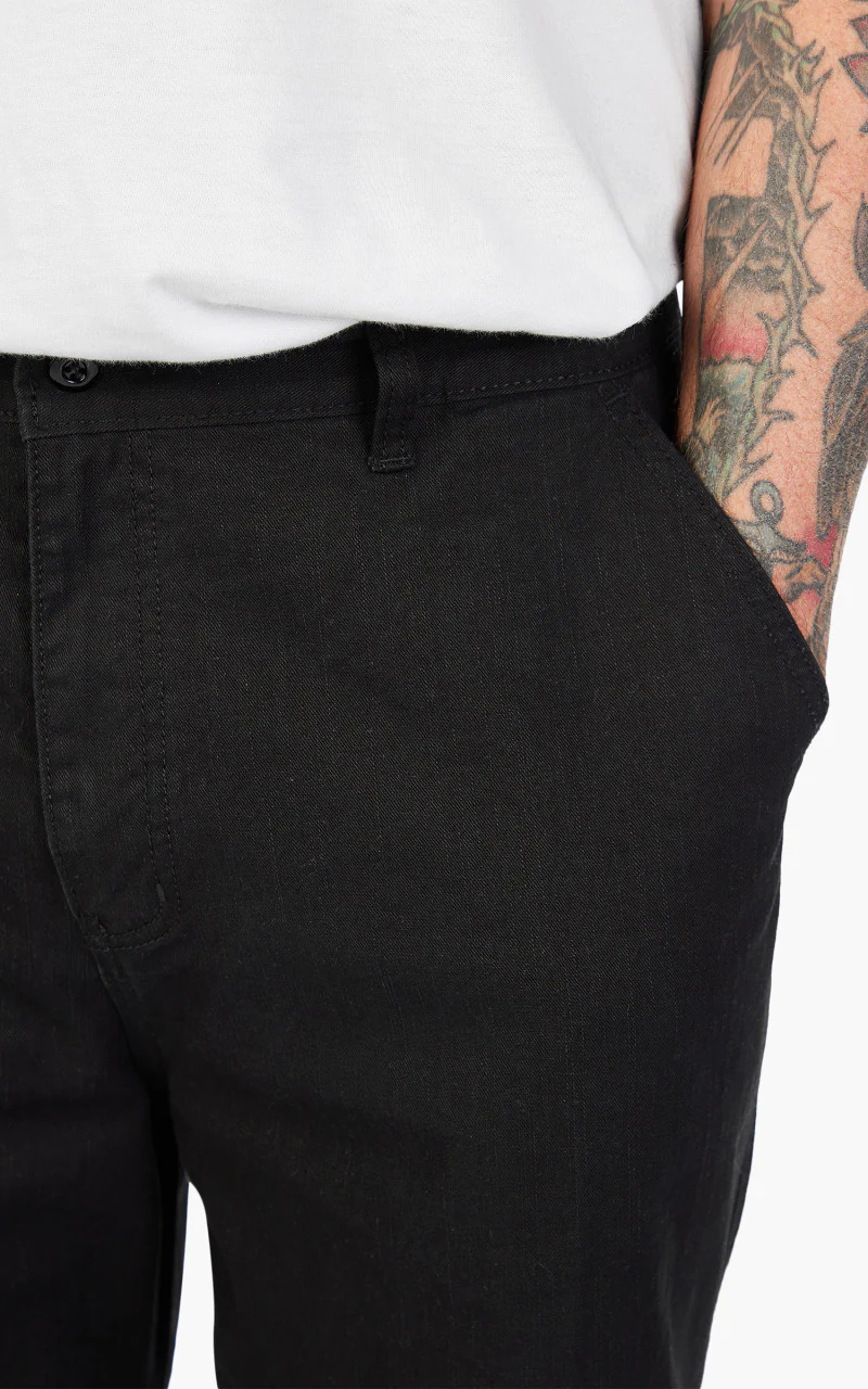 FrizmWORKS Slub Cotton Two Tuck Pants Black - Image 4