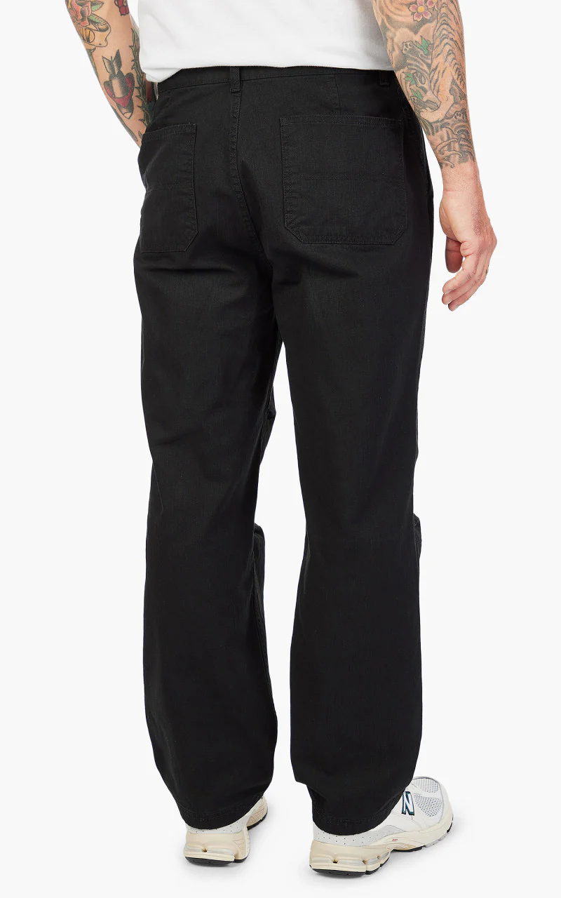 FrizmWORKS Slub Cotton Two Tuck Pants Black - Image 5