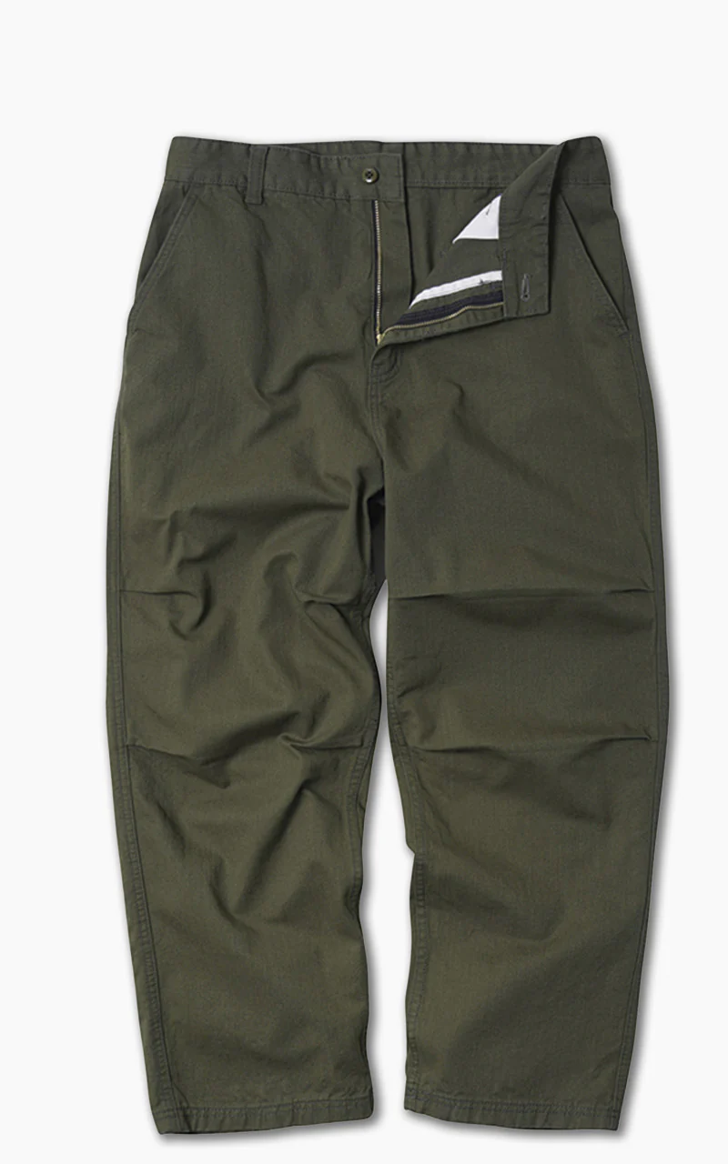 FrizmWORKS Slub Cotton Two Tuck Pants Olive
