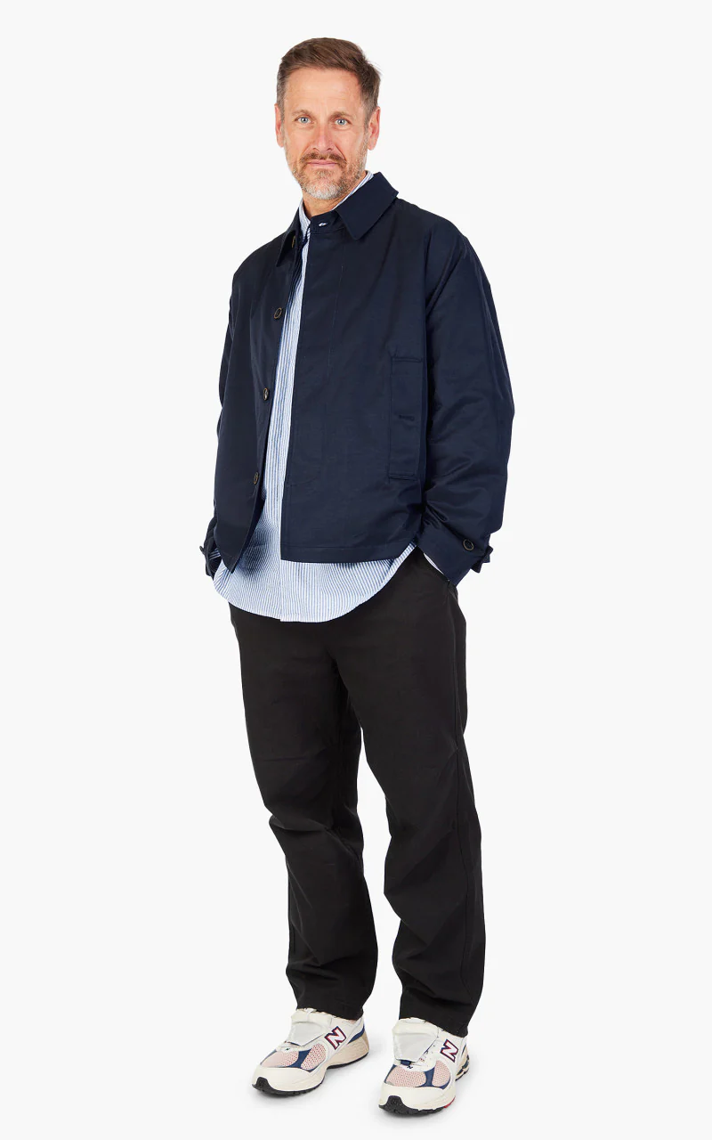 FrizmWORKS Solar Twill Balmacaan Half Jacket Navy - Image 2