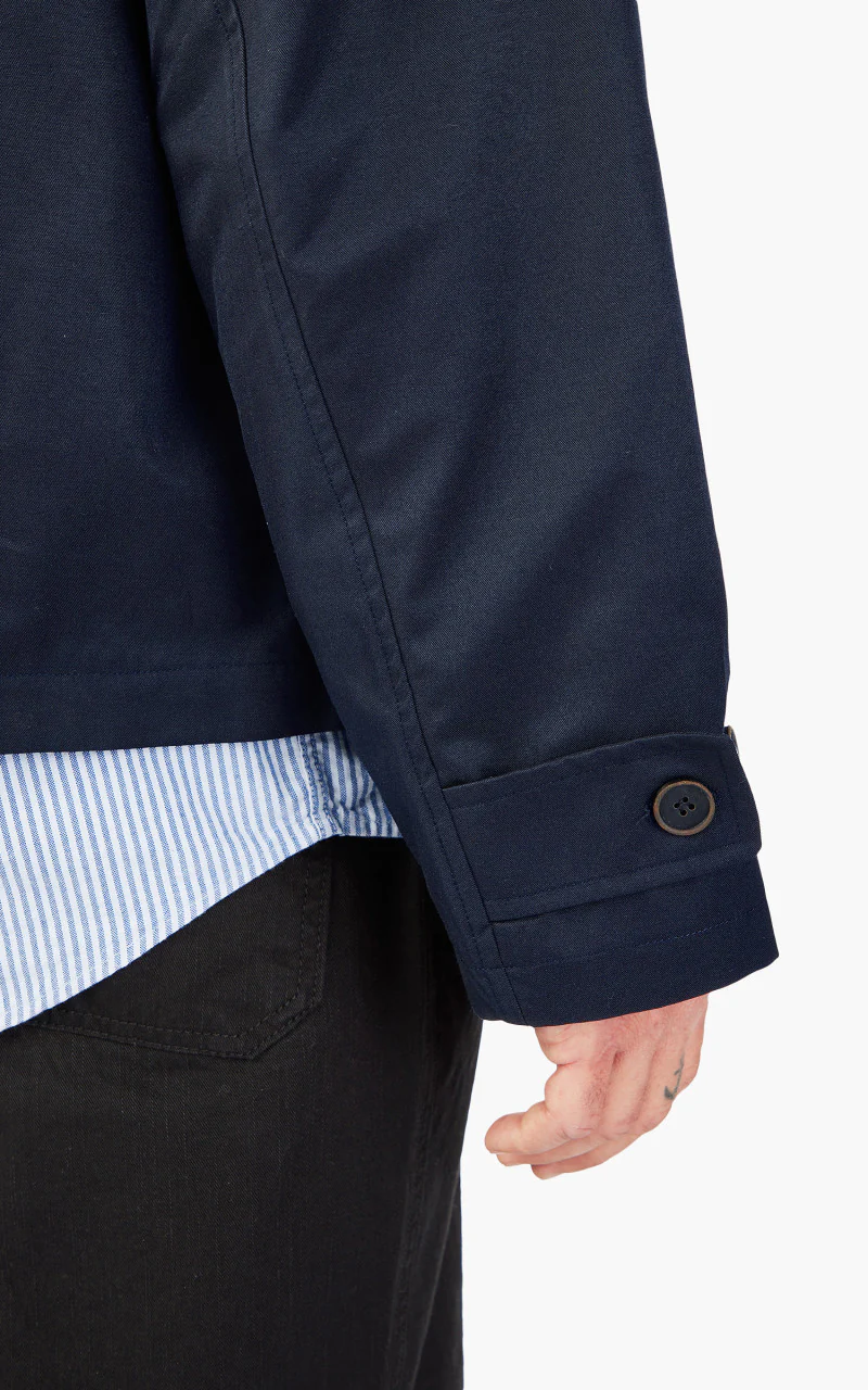 FrizmWORKS Solar Twill Balmacaan Half Jacket Navy - Image 6