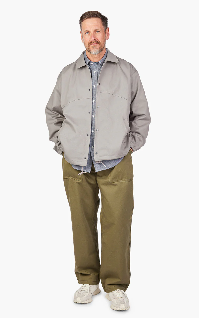 FrizmWORKS Twill Cotton Coach Jacket Fog Gray - Image 2