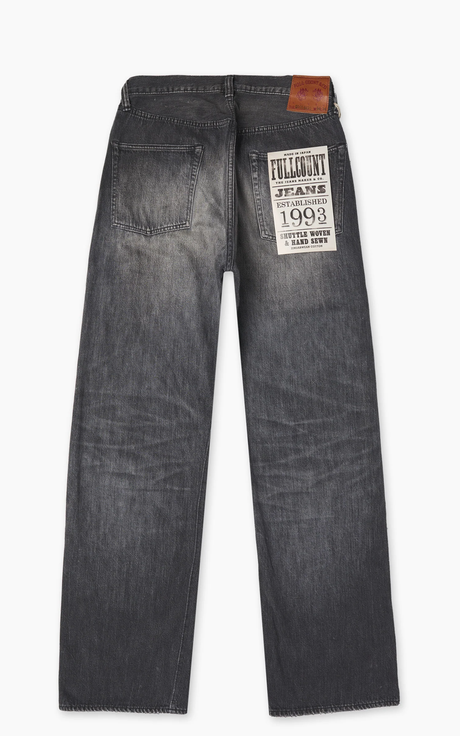 Fullcount 0105BKSSHW Wide Super Smooth Selvedge Denim Dartford Black - Image 3