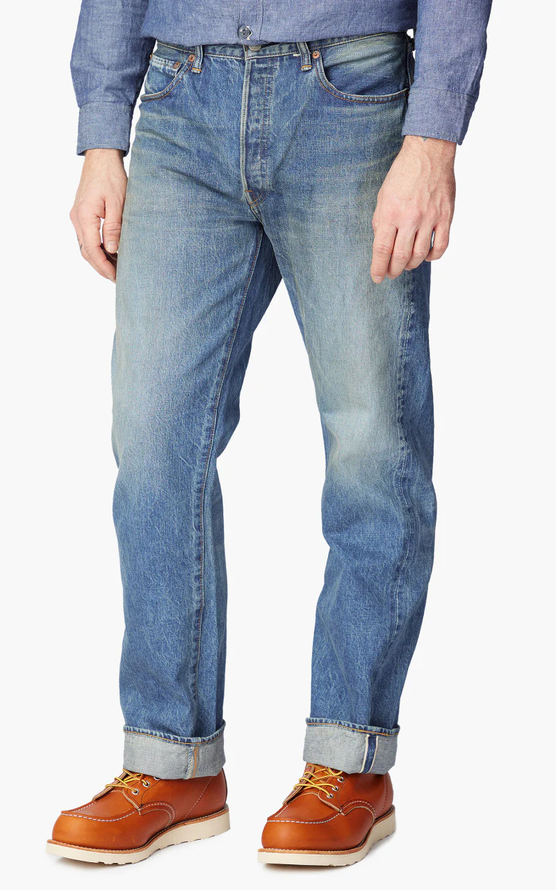 1102-Fade Straight Selvedge Denim Washed Indigo - Image 4