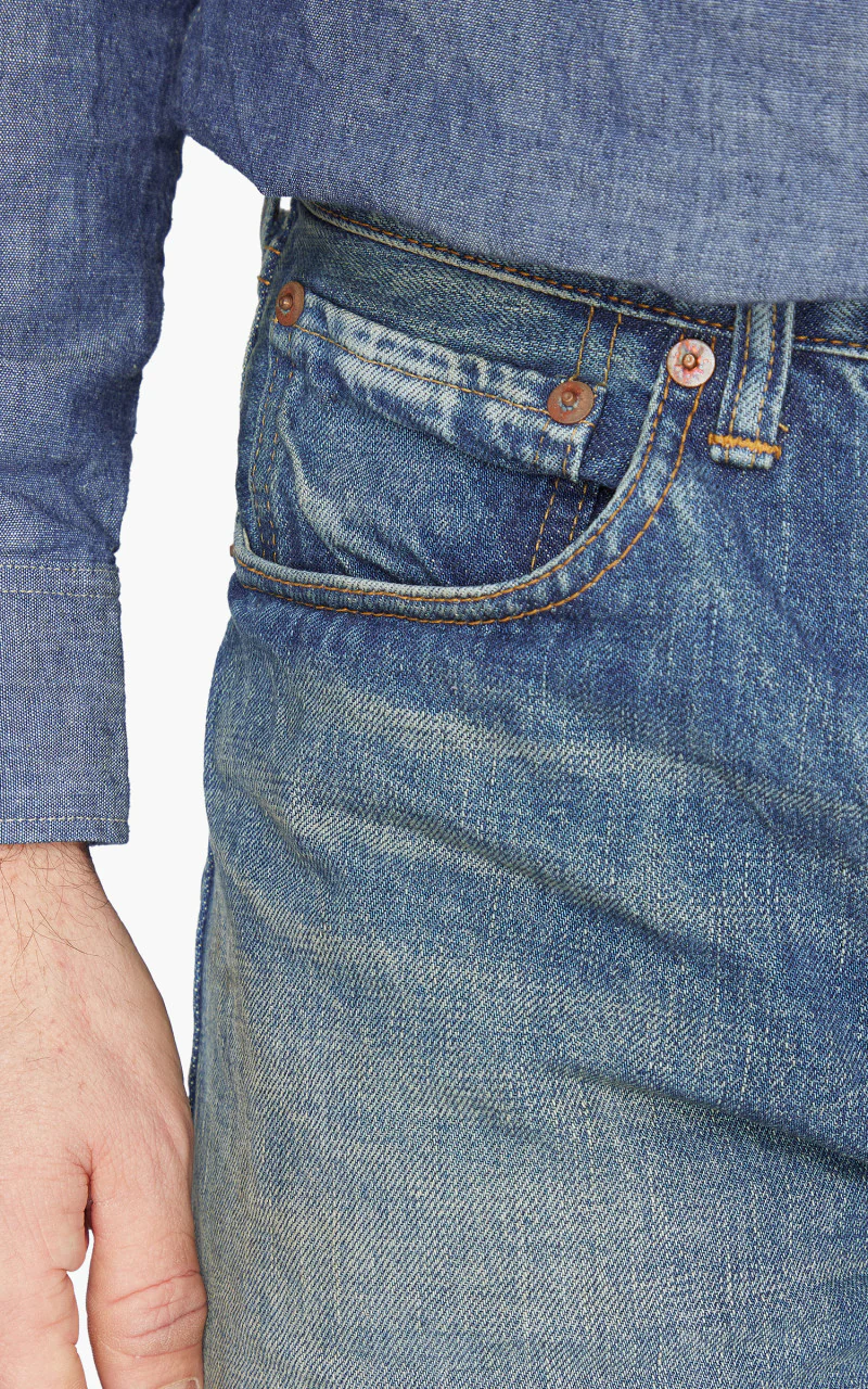 1102-Fade Straight Selvedge Denim Washed Indigo - Image 5