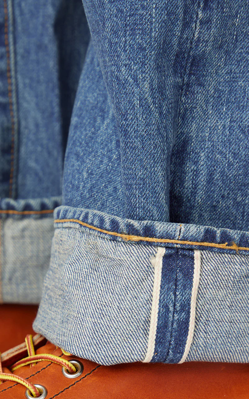 1102-Fade Straight Selvedge Denim Washed Indigo - Image 7
