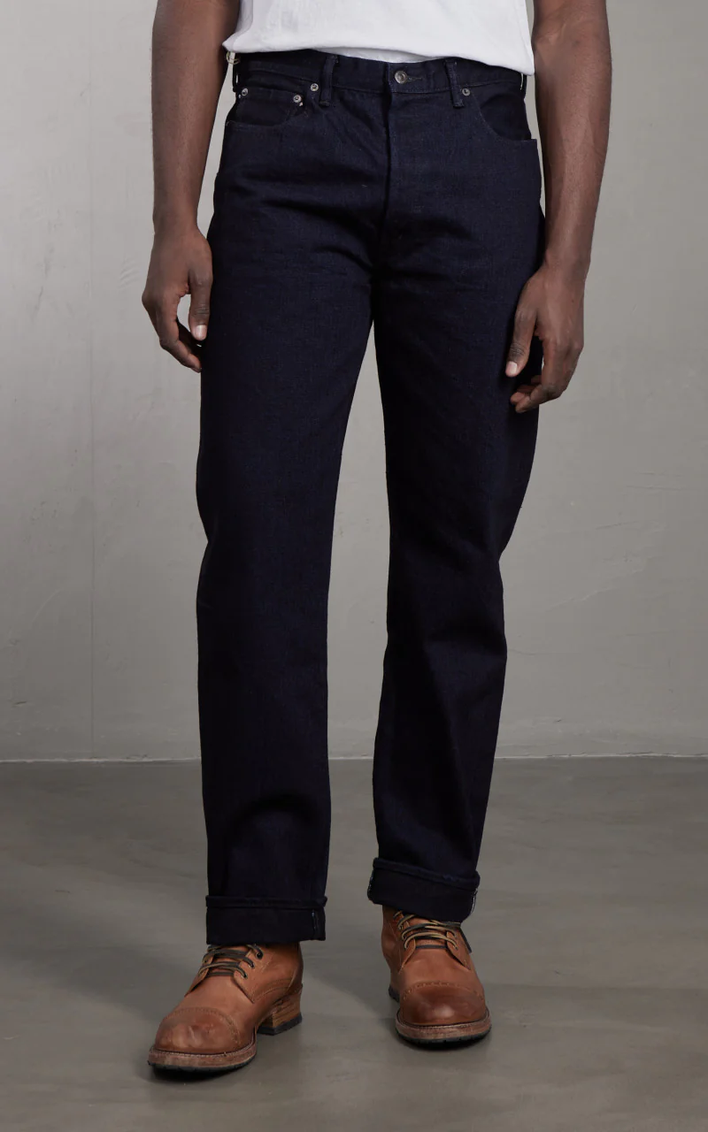 Fullcount 1103SRB Clean Straight Denim Super Rough Indigo x Black 15.5oz - Image 2