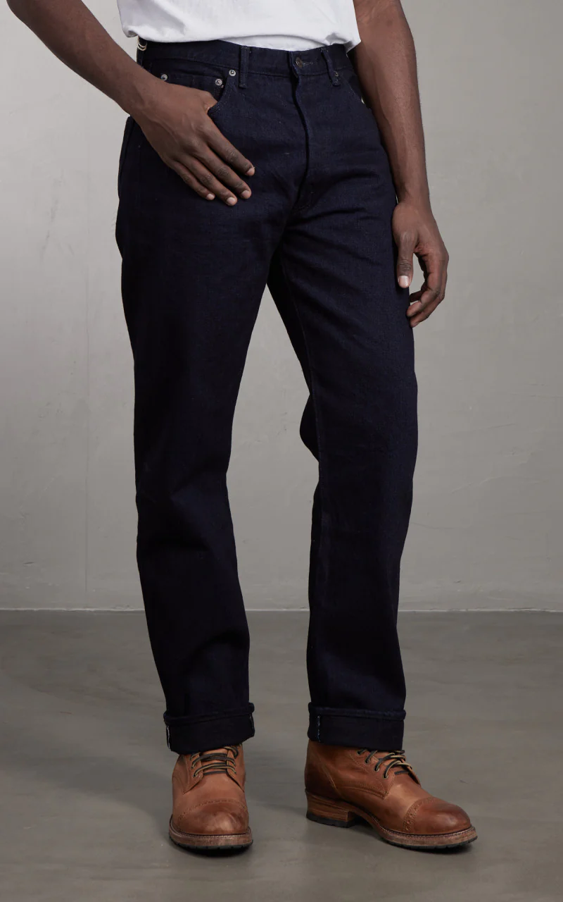 Fullcount 1103SRB Clean Straight Denim Super Rough Indigo x Black 15.5oz - Image 4