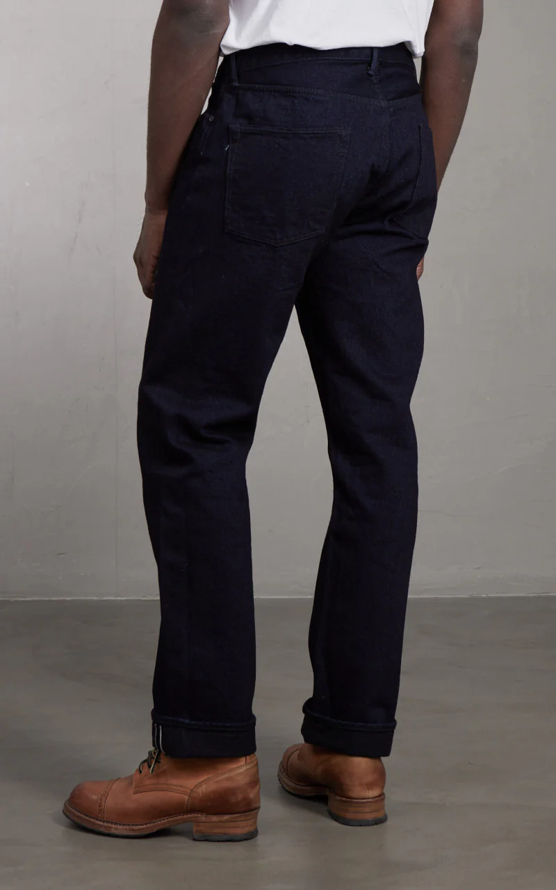 Fullcount 1103SRB Clean Straight Denim Super Rough Indigo x Black 15.5oz - Image 7