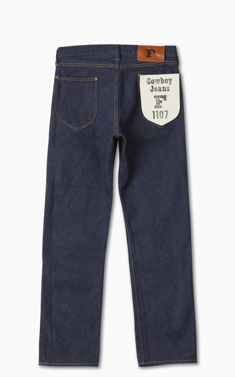 Fullcount 1107 Cowboy Jeans Selvedge Denim One Wash Indigo - Image 3