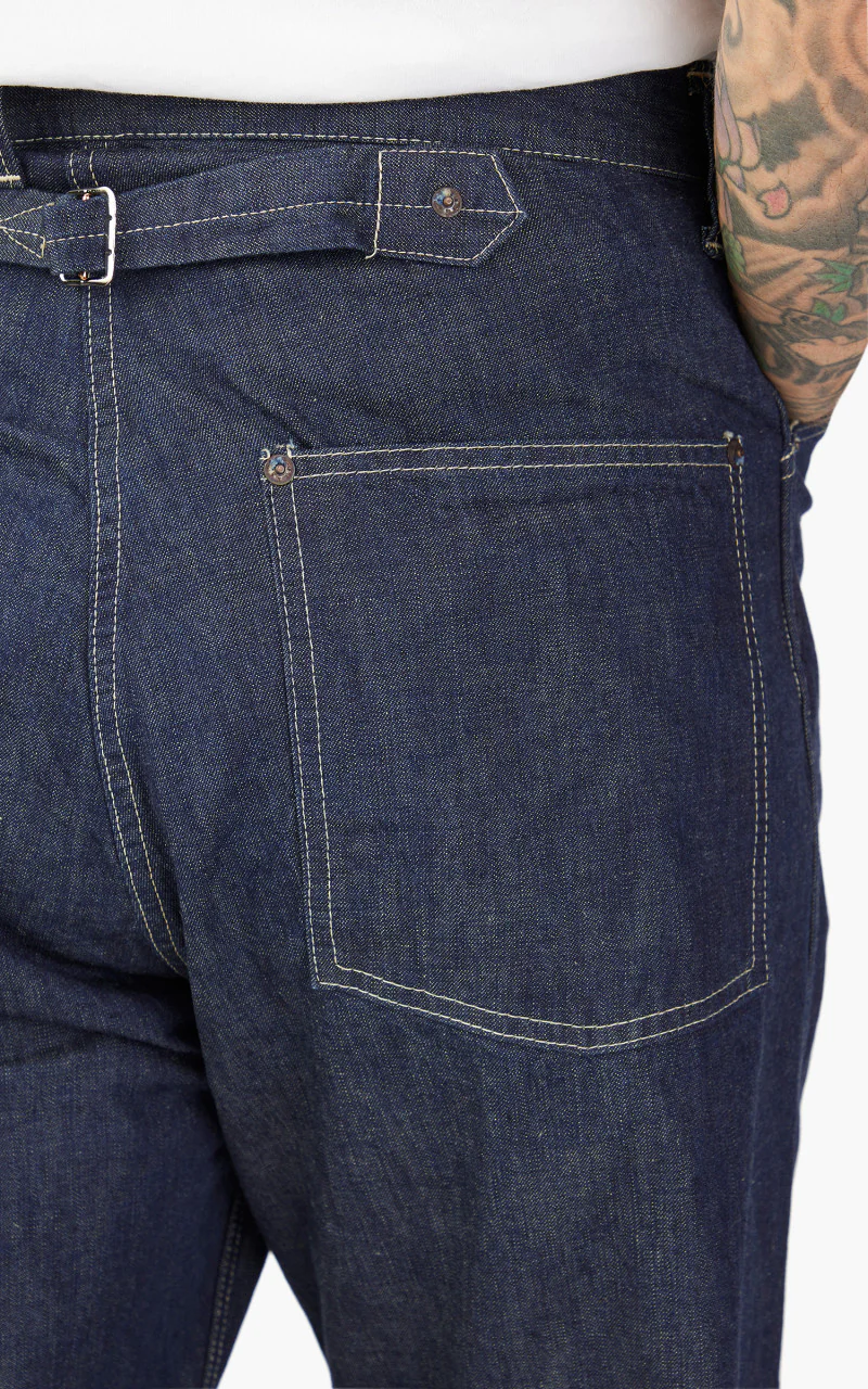 Fullcount 1129-1 PW Denim Cinch Back Work Pants Indigo Blue - Image 5