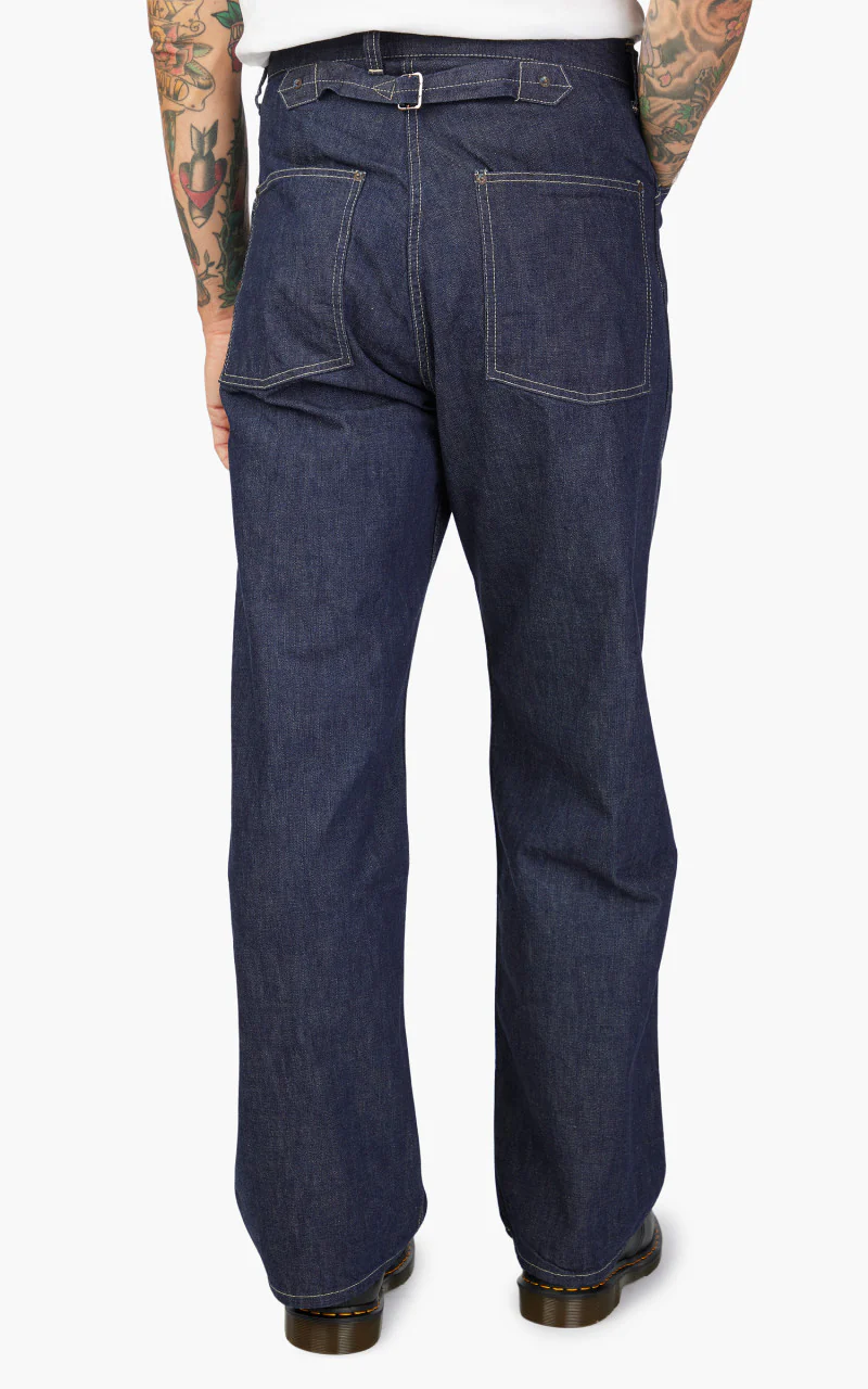 Fullcount 1129-1 PW Denim Cinch Back Work Pants Indigo Blue - Image 6