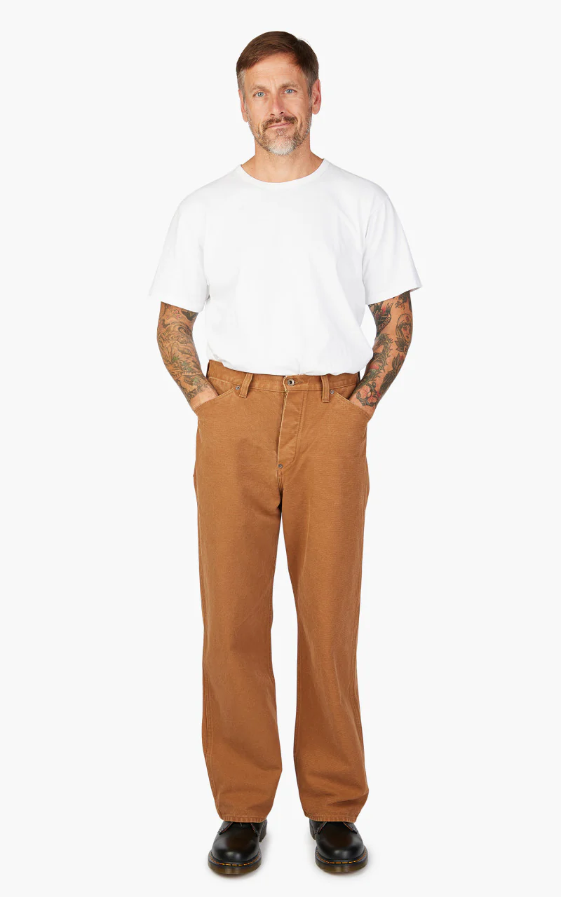 Fullcount 1129-2 Heavy Canvas Cinch Back Work Pants Copper Brown - Image 2