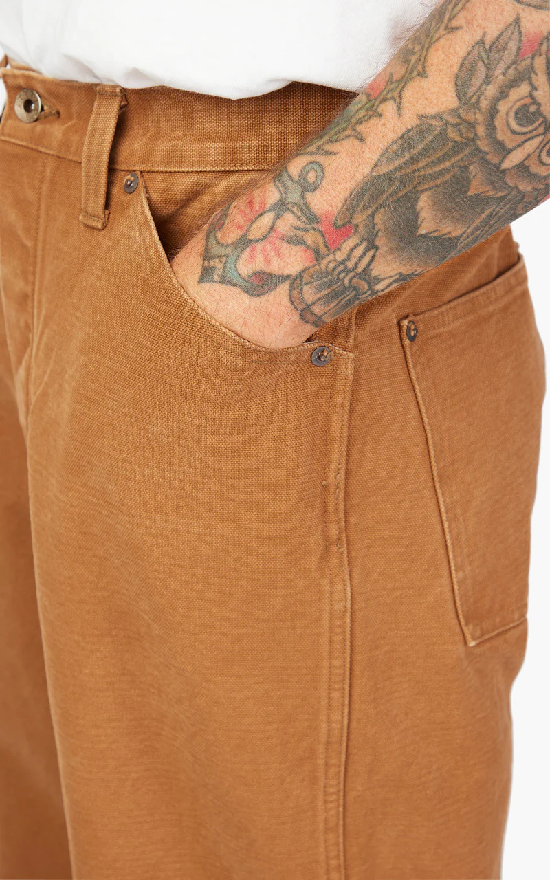 Fullcount 1129-2 Heavy Canvas Cinch Back Work Pants Copper Brown - Image 7