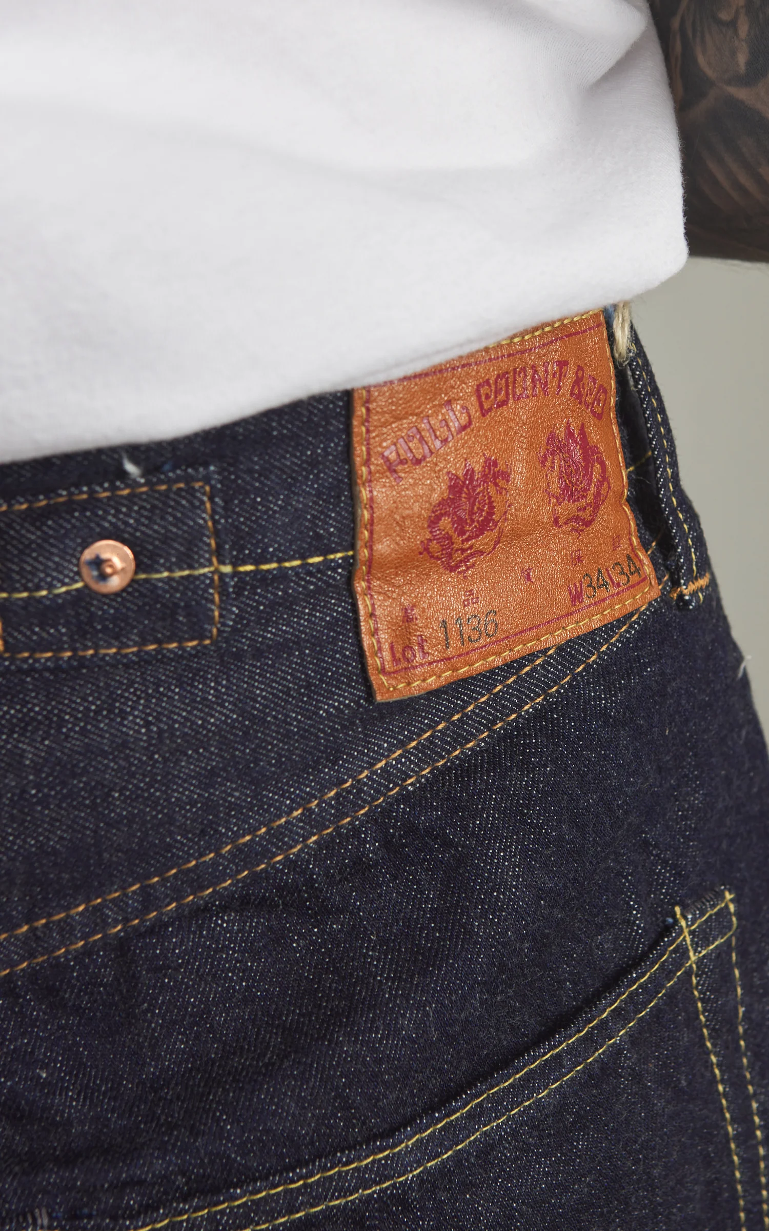 Fullcount 1136 Model 1937 Selvedge Denim One Wash Indigo - Image 6