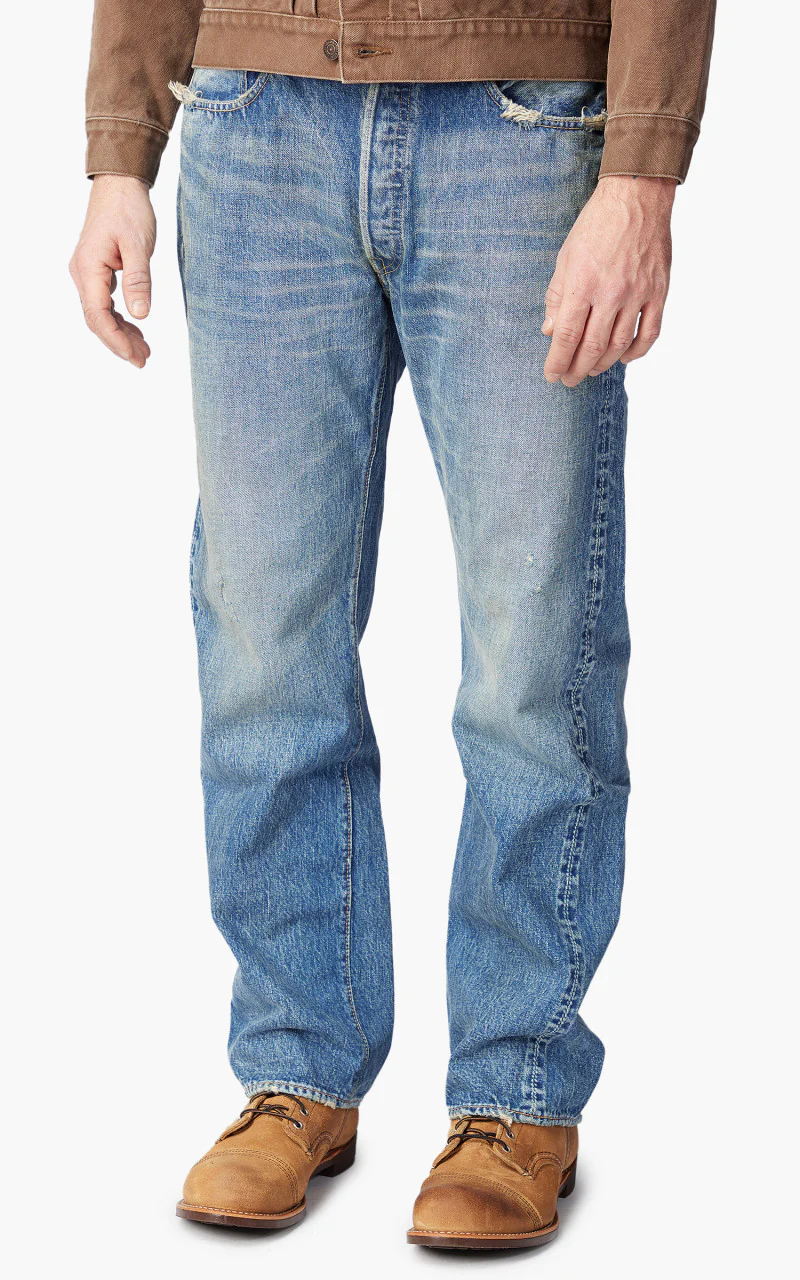 Fullcount 1341-0105 Dartford Wide Denim Washed Indigo Blue - Image 2