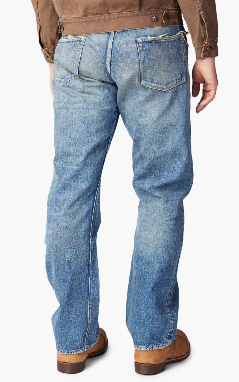 Fullcount 1341-0105 Dartford Wide Denim Washed Indigo Blue - Image 6