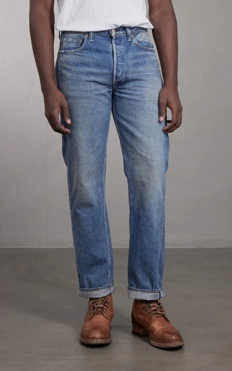 Fullcount 1341-1101 Straight Denim Dartford Washed Indigo Blue - Image 2