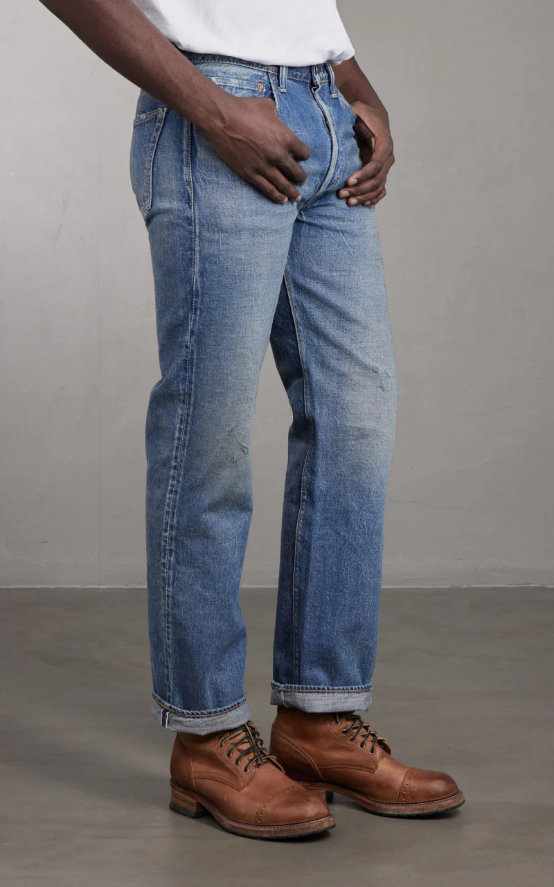 Fullcount 1341-1101 Straight Denim Dartford Washed Indigo Blue - Image 4