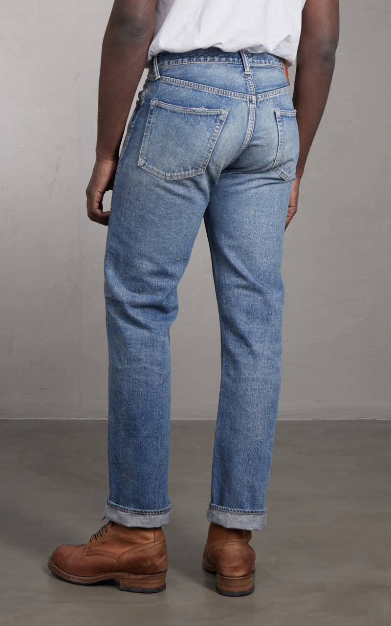 Fullcount 1341-1101 Straight Denim Dartford Washed Indigo Blue - Image 7