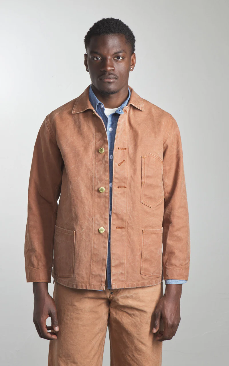 Fullcount 2015-12 Persimmon Tannin Dye Heavy Duck Chore Jacket Brown - Image 2