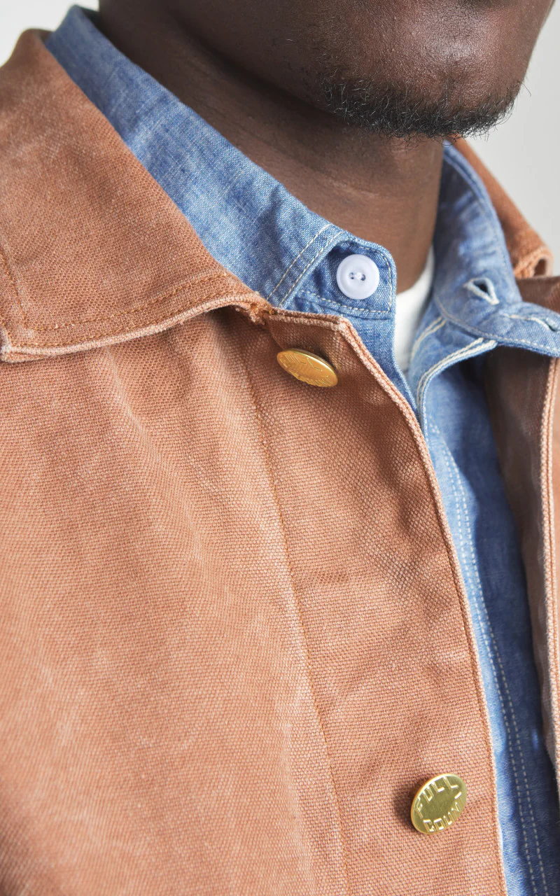 Fullcount 2015-12 Persimmon Tannin Dye Heavy Duck Chore Jacket Brown - Image 4