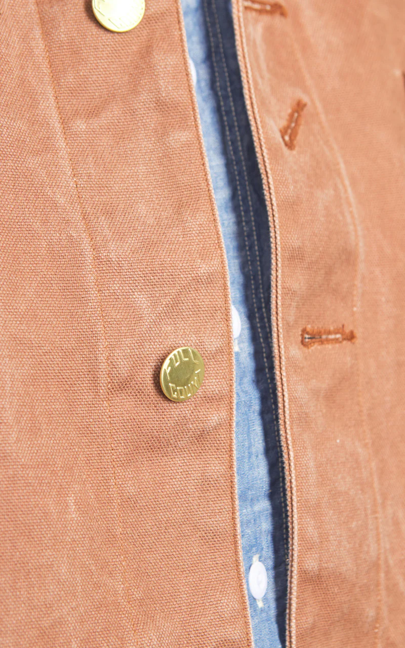 Fullcount 2015-12 Persimmon Tannin Dye Heavy Duck Chore Jacket Brown - Image 5