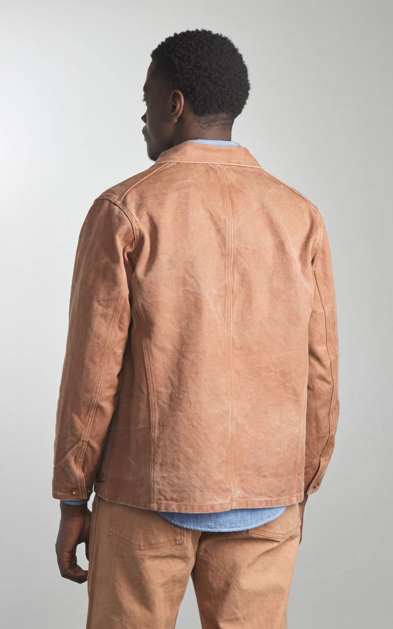 Fullcount 2015-12 Persimmon Tannin Dye Heavy Duck Chore Jacket Brown - Image 7