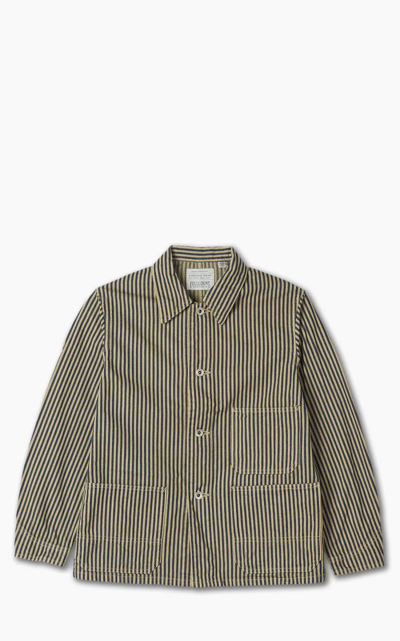 2015-7 Brown Hickory Chore Jacket Indigo Blue/Brown