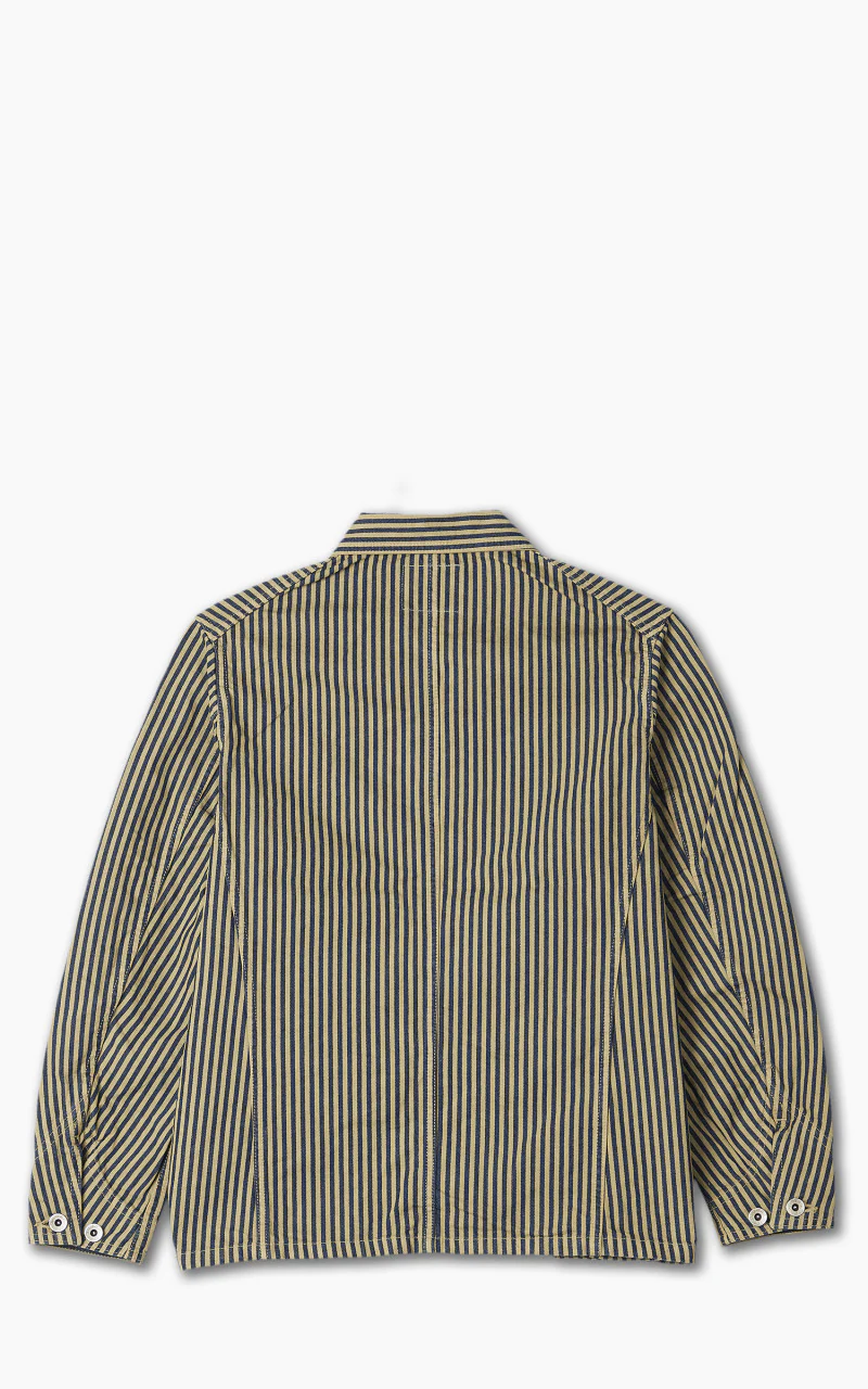 2015-7 Brown Hickory Chore Jacket Indigo Blue/Brown - Image 3