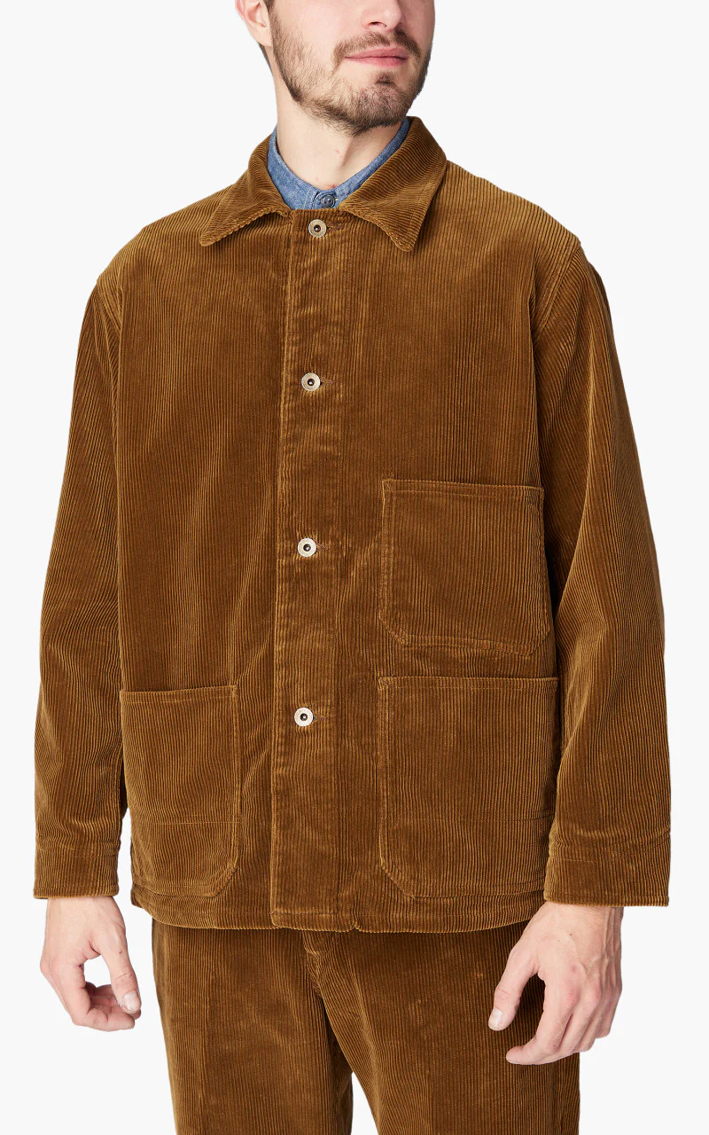 2033-2 Chore Jacket Super Fine Corduroy Brown - Image 4