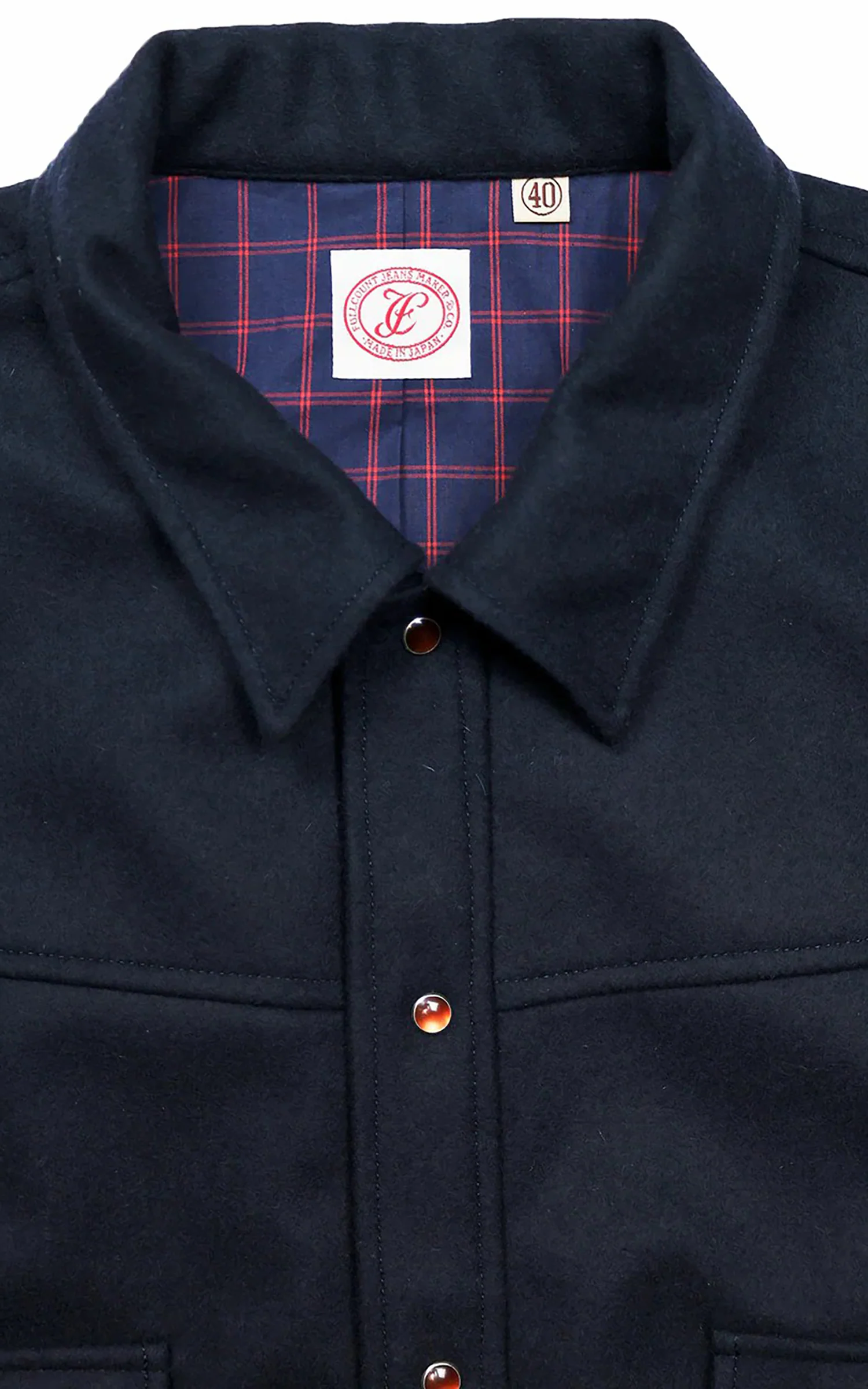 Fullcount 2041 Wool Melton Hollywood Dude Jacket Navy - Image 3