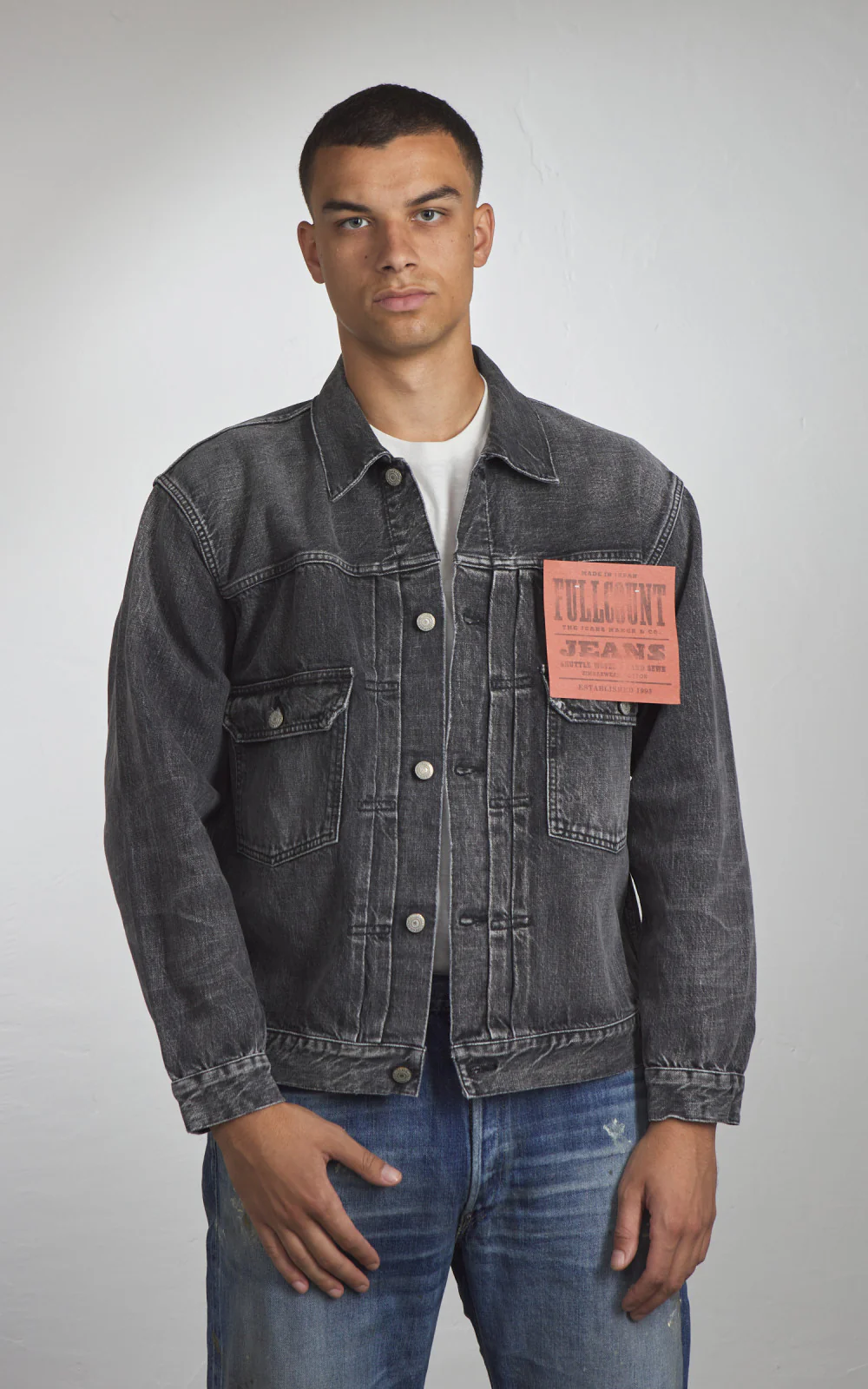 Fullcount 2102BKHW Type 2 Selvedge Denim Jacket Dartford Black - Image 2