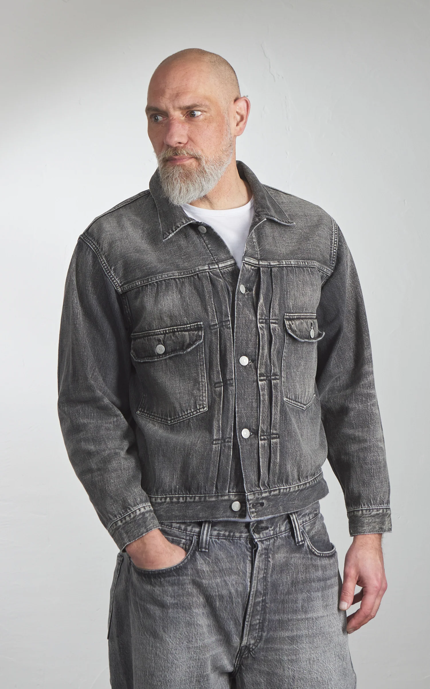 Fullcount 2102BKSSHW Type 2 Selvedge Super Smooth Denim Jacket Dartford Black - Image 4
