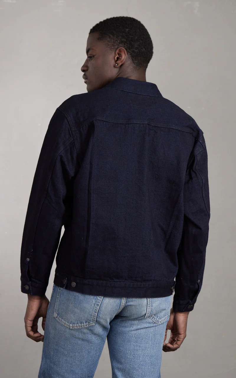 Fullcount 2102SRB Type 2 Selvedge Denim Jacket Super Rough Indigo x Black 15.5oz - Image 11