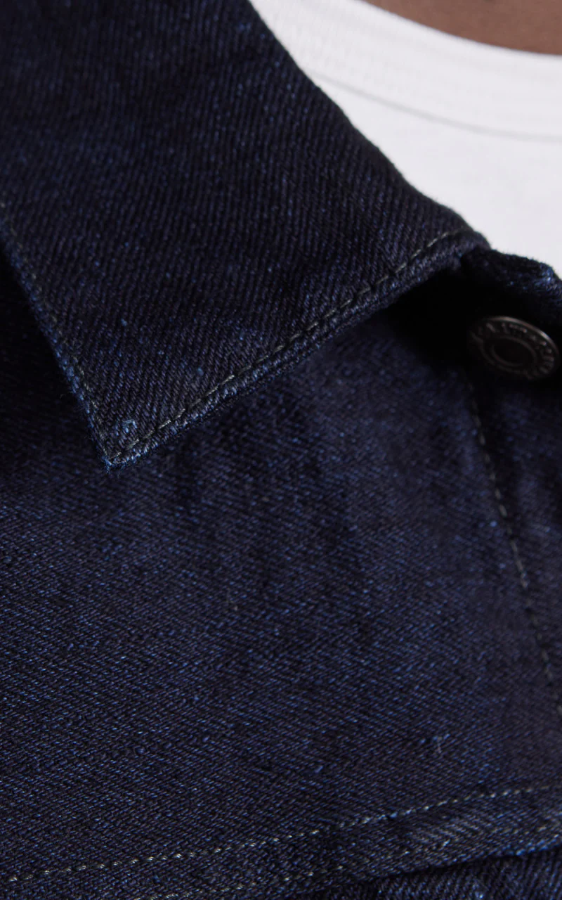 Fullcount 2102SRB Type 2 Selvedge Denim Jacket Super Rough Indigo x Black 15.5oz - Image 4