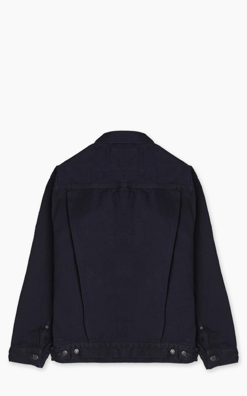 Fullcount 2102SRB Type 2 Selvedge Denim Jacket Super Rough Indigo x Black 15.5oz - Image 7