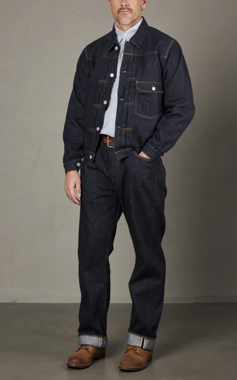 2107SSW Type 1 Selvedge Denim Jacket Super Smooth One Wash Indigo - Image 2