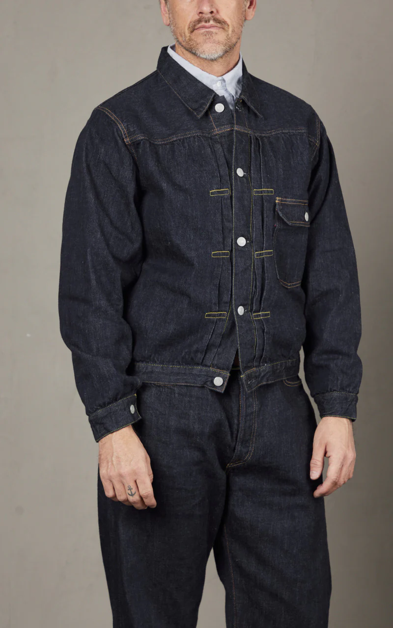 2107SSW Type 1 Selvedge Denim Jacket Super Smooth One Wash Indigo - Image 3