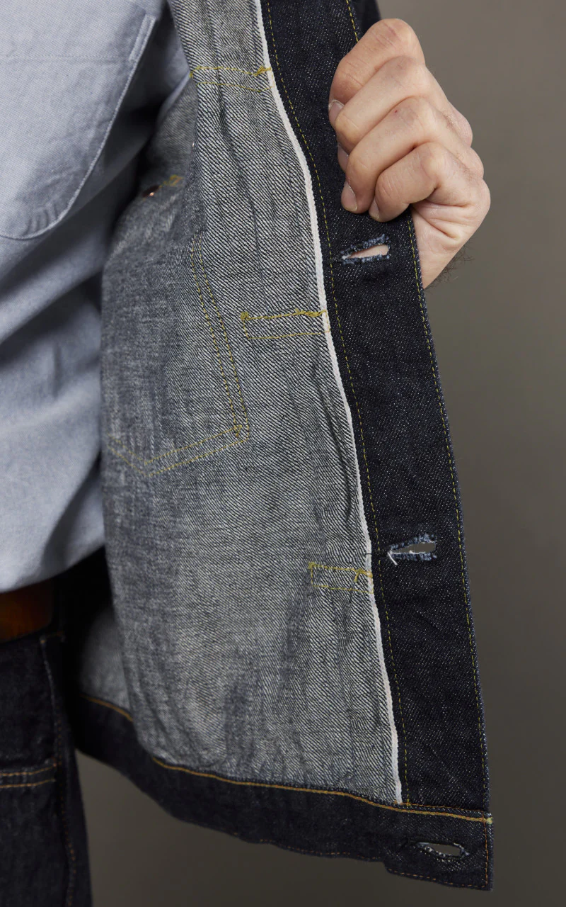 2107SSW Type 1 Selvedge Denim Jacket Super Smooth One Wash Indigo - Image 6