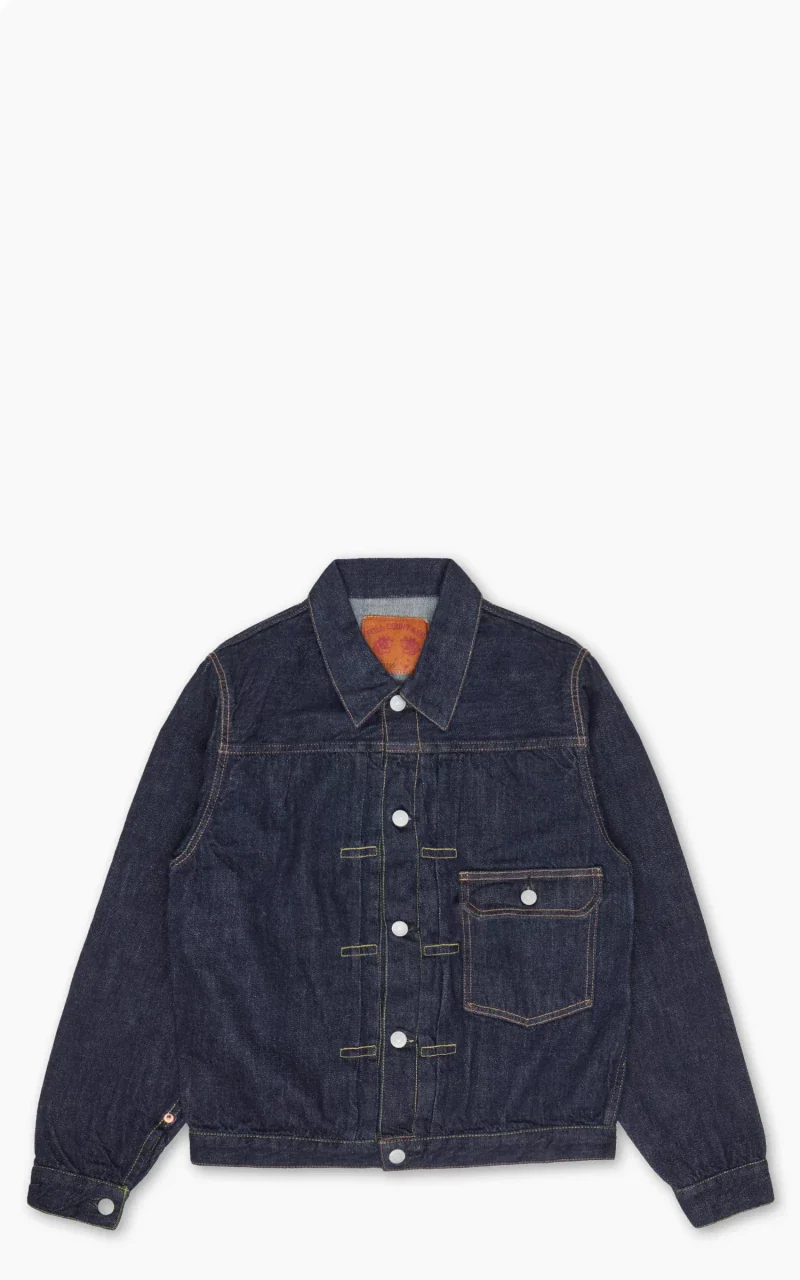 2107SSW Type 1 Selvedge Denim Jacket Super Smooth One Wash Indigo - Image 7